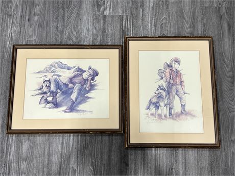 2 LIMITED EDITION ALASKAN SKETCHES BY DOUG LINDSTRAND (16.5”x20.5”)