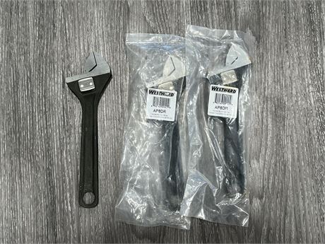 3 NEW WESTWARD ADJUSTABLE WRENCHES
