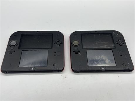 2 NINTENDO 2DS HANDHELDS - NO CHARGERS / AS IS
