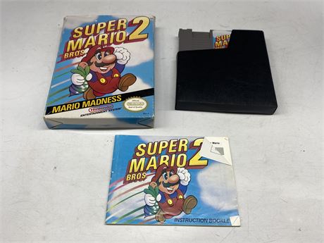 SUPER MARIO BROS 2 - NES COMPLETE W/BOX & MANUAL