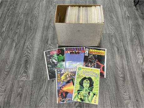 COMIC SHORTBOX OF MIXED BACK COMICS BAGGED & BOARDED