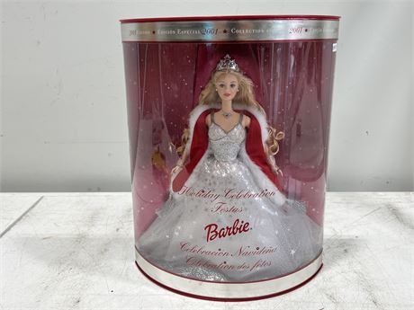 2001 HOLIDAY CELEBRATION BARBIE IN BOX (13.5” tall)
