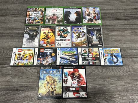 16 EMPTY GAME CASES - MOST WITH INSTRUCTIONS