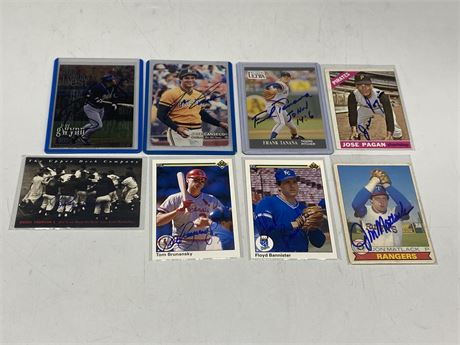 8 AUTOGRAPHED MLB CARDS