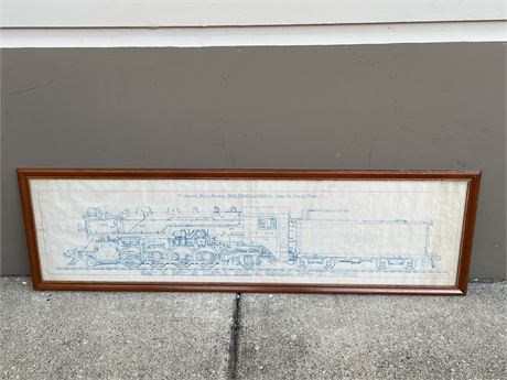 ANTIQUE CANADIAN PACIFIC RAILWAY LOCOMOTIVE BLUEPRINT FROM 1917 OR 1927 (16”x54”