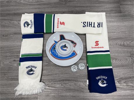 3 CANUCKS SCARVES / OTHERS