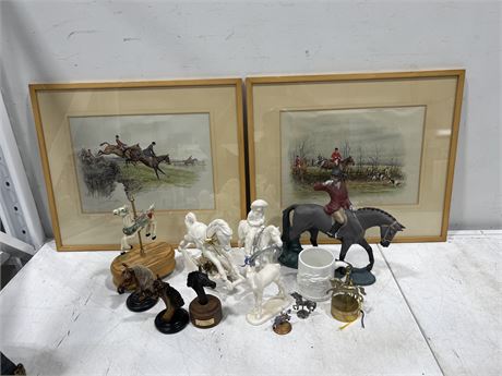 LOT OF HORSE COLLECTABLES / DECOR