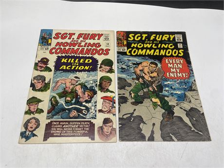 2 SGT. FURY AND HIS HOWLING COMMANDOS COMICS - #18, & #25