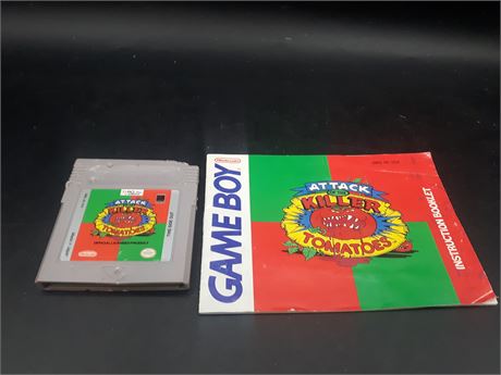 ATTACK OF KILLER TOMATOES WITH MANUAL - TESTED & WORKING - GAMEBOY