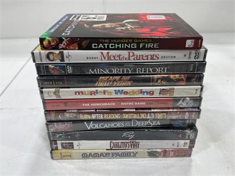 10 SEALED DVDS & SEALED BLU RAY