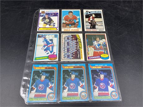 (9) 70s/80s NHL CARDS