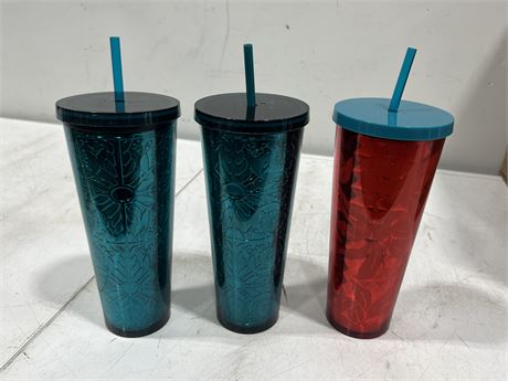 3 STARBUCKS TALL CUPS - NEVER USED