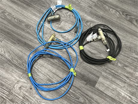 3 EXTENSION CORDS - 15FT, 16FT & 20FT