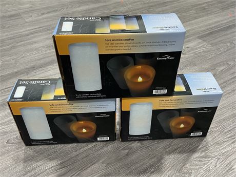3 NEW SETS OF LED CANDLES