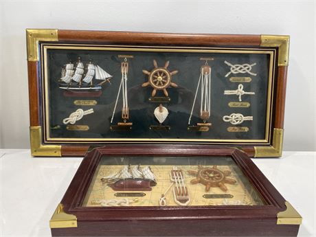 2 DECORATIVE KNOT SHADOW BOXES (Large is 2ftx1ft)