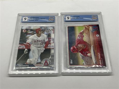 GCG GRADED 9 OHTANI & TROUT CARDS