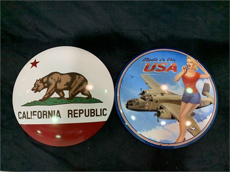 AMERICAN THEMED TIN WALL DECORATIONS (16inch diameter)