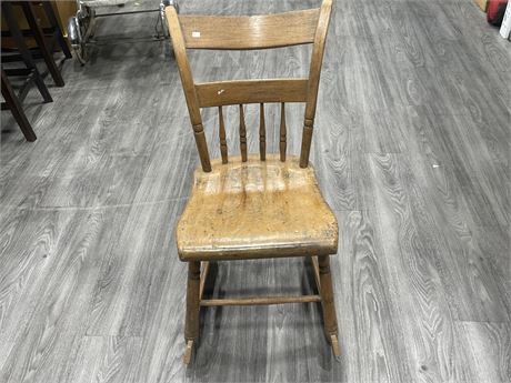 ANTIQUE ROCKING CHAIR - LABELLED “FROM PEI 1870”