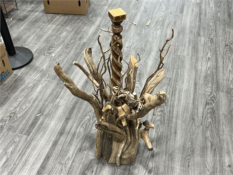 UNIQUE WOOD ART BY WHITEROCK ARTIST (37” tall)