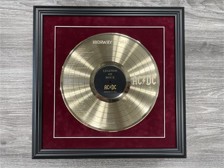 FRAMED AC-DC GOLD RECORD DISPLAY “HIGHWAY TO HELL”