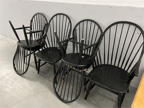 6 VINTAGE ETHAN ALLEN WOOD CHAIRS