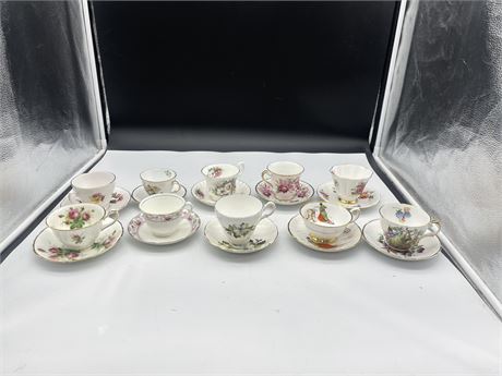 10 CUPS AND SAUCER - PARAGON, ROYAL ALBERT, QUEEN ANNE, HAMMERSLAY