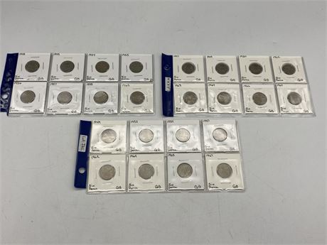 (24) 6 PENCE GREAT BRITAIN COINS DATED FROM 1947 UP TO 1967