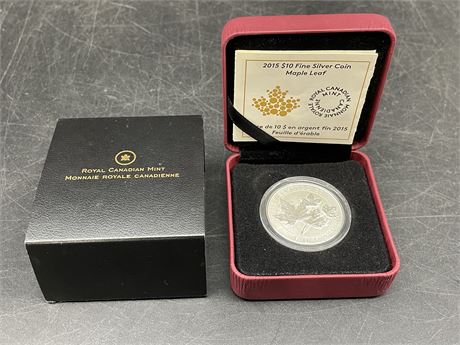 15’ $10 ROYAL CANADIAN MINT FINE SILVER COIN