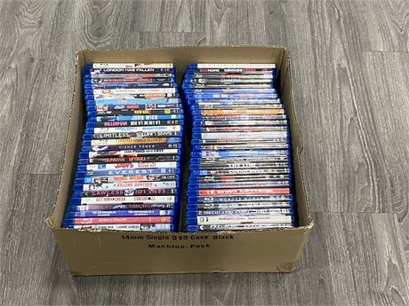 BOX OF BLUE RAY DVDS