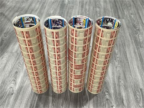 4 UNCUT SHEETS OF OPC HOCKEY CARDS