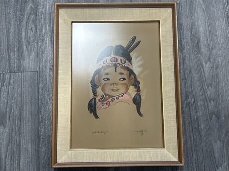 VINTAGE INDIGENOUS GIRL PRINT - “LITTLE SHOOTING STAR” BY CHRIS TOPPERSON