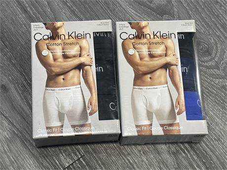 2 BRAND NEW PACKS OF CALVIN KLEIN COTTON STRETCH BOXER BREIFS SIZE L