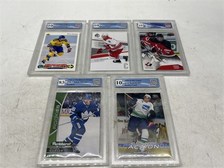 5 GCG GRADED NHL ROOKIE CARDS