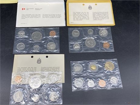 (4) ROYAL CANADIAN MINT COIN SETS (1969, 1970, 1978, 2000)