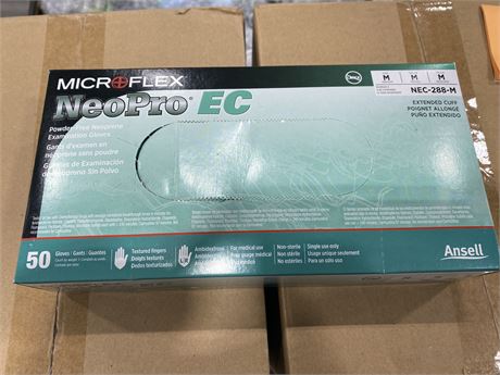 4 BOXES OF MICROFLEX GLOVES (500 GLOVES PER BOX)
