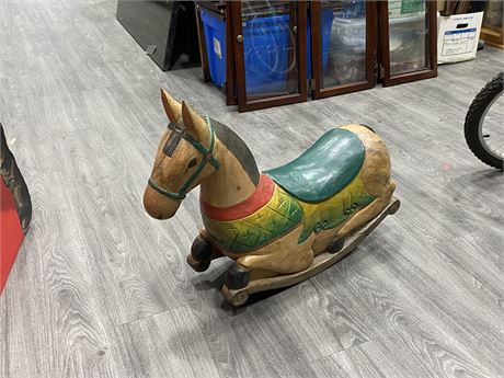SOLID WOOD ROCKING HORSE - 22” X 28”