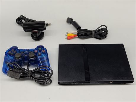 PS2 SLIM COMPLETE WITH CAMERA EYE