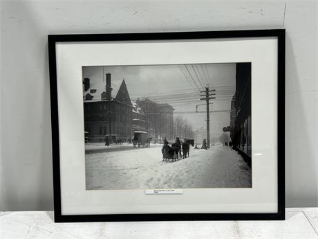 PICTURE OF GEORGIA STREET IN THE SNOW 1900s (26”x21.5”)