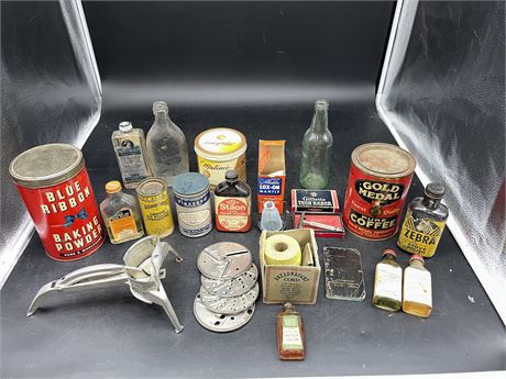 ANTIQUE TINS / BOTTLES / OTHERS (MAJORITY OF TINS/BOTTLES ARE FULL)