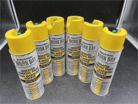 6 PACK INDUSTRIAL INVERTED SPRAY PAINT