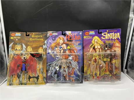 3 SEALED SKYBOLT TOYZ FIGURES INCL: HELLINA, SINTHIA, & SISTERS OF DARKNESS
