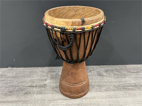 CARVED WOODEN CONGA DRUM - NEEDS TOP (17”)
