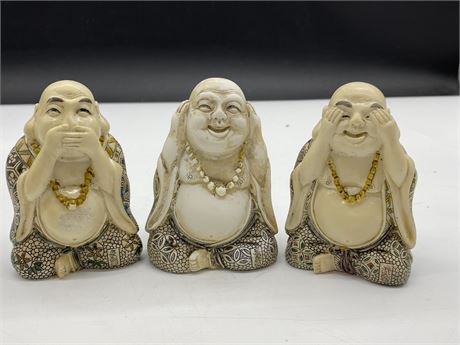 3 CHINESE FIGURINES (4” TALL)