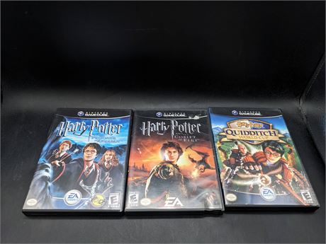 3 HARRY POTTER GAMECUBE GAMES - VERY GOOD CONDITION