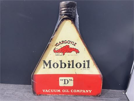 MOBILOIL GARGOYLE RUSTIC GAS-OIL METAL SIGN 17”x22”