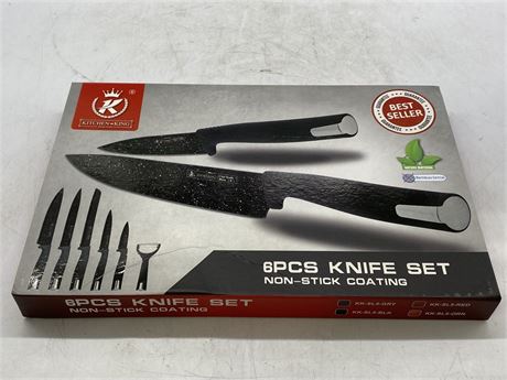 (NEW) KITCHEN KING 6 PCS KNIFE SET - NON STICK COATING
