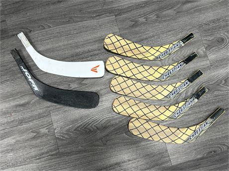 7 HOCKEY REPLACEMENT BLADES - 5 RIGHT / 2 LEFT