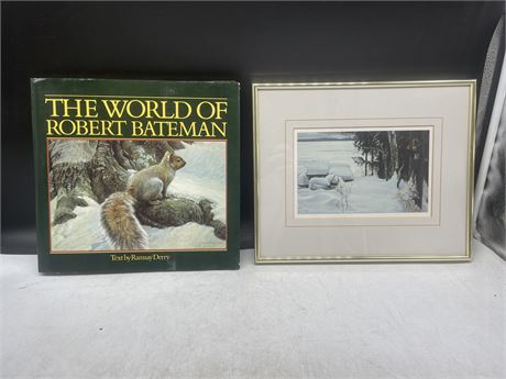 ROBERT BATEMAN PRINT 13”x19” & ROBERT BATEMAN BOOK