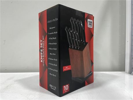 NEW STAINLESS STEEL 10PC BLOCK KNIFE SET