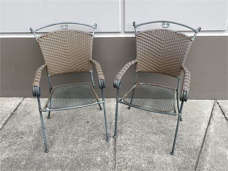 2 OUTDOOR IRON CHAIRS